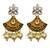​antique gold plated black & gold meenakari necklace set with pearl drops.