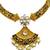 ​antique gold plated black & gold meenakari necklace set with pearl drops.