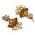 ​antique gold plated black & gold meenakari necklace set with pearl drops.