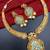 ​antique gold plated mint & gold meenakari necklace set with pearl drops.