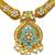 ​antique gold plated mint & gold meenakari necklace set with pearl drops.