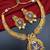 ​antique gold plated blue & gold kundan meenakari necklace set with pearl drops.