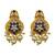 ​antique gold plated blue & gold kundan meenakari necklace set with pearl drops.