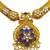 ​antique gold plated blue & gold kundan meenakari necklace set with pearl drops.