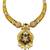 ​antique gold plated black & gold meenakari necklace set with pearl drops.