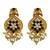 ​antique gold plated black & gold meenakari necklace set with pearl drops.