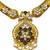 ​antique gold plated black & gold meenakari necklace set with pearl drops.