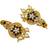 ​antique gold plated black & gold meenakari necklace set with pearl drops.