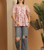 women's pure cotton jaipuri printed short top