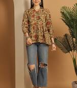 women's pure cotton jaipuri printed short top