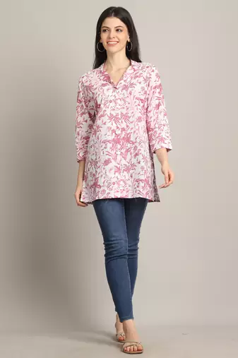 women's pure cotton jaipuri printed  tunic