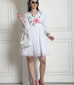 women's cotton brush printed western dress