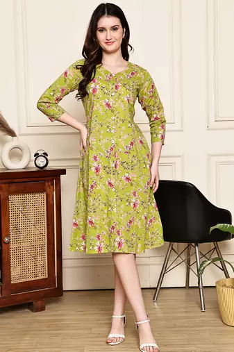 women's cotton jaipuri printed western dress