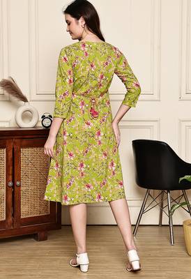 women's cotton jaipuri printed western dress 2