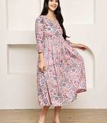 women's pure cotton jaipuri printed western dress
