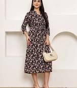 women's pure cotton jaipuri printed western dress