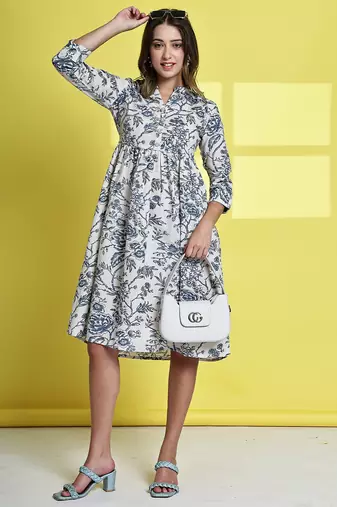 women's cotton jaipuri printed western dress
