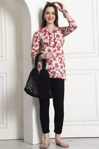 women's cotton jaipuri printed tunic
