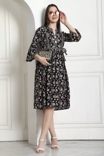 women's pure cotton jaipuri printed western dress