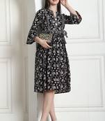 women's pure cotton jaipuri printed western dress