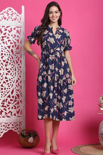 women's pure cotton jaipuri printed gown