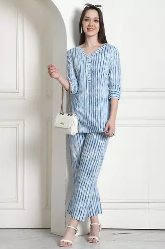 women's pure cotton tie-die printed co-ords