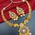 ​antique gold plated blue & gold meenakari necklace set with pearl drops.