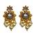 ​antique gold plated blue & gold meenakari necklace set with pearl drops.