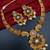 ​antique gold plated black & gold meenakari necklace set with pearl drops.