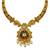​antique gold plated black & gold meenakari necklace set with pearl drops.