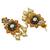 ​antique gold plated black & gold meenakari necklace set with pearl drops.