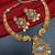 ​antique gold plated blue & gold meenakari necklace set with pearl drops.