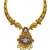 ​antique gold plated blue & gold meenakari necklace set with pearl drops.