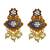 ​antique gold plated blue & gold meenakari necklace set with pearl drops.