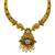 ​antique gold plated black & gold meenakari necklace set with pearl drops.