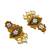 ​antique gold plated black & gold meenakari necklace set with pearl drops.