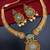 ​antique gold plated mint & gold meenakari necklace set with pearl drops.