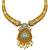 ​antique gold plated mint & gold meenakari necklace set with pearl drops.