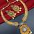 ​antique gold plated blue & gold kundan meenakari necklace set with pearl drops.