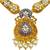 ​antique gold plated blue & gold kundan meenakari necklace set with pearl drops.