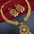 ​antique gold plated black & gold kundan meenakari necklace set with pearl drops.