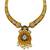 ​antique gold plated black & gold kundan meenakari necklace set with pearl drops.