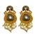 ​antique gold plated black & gold kundan meenakari necklace set with pearl drops.