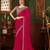pink heavy chiffon silk blend saree with embroidery with unstitched blouse