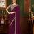 wine heavy chiffon silk blend saree with embroidery with unstitched blouse