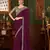 wine heavy chiffon silk blend saree with embroidery with unstitched blouse