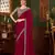raspberry heavy chiffon silk blend saree with embroidery with unstitched blouse