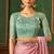 pink heavy chiffon silk blend saree with embroidery with unstitched blouse