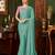 seagreen heavy chiffon silk blend saree with embroidery with unstitched blouse