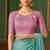 seagreen heavy chiffon silk blend saree with embroidery with unstitched blouse